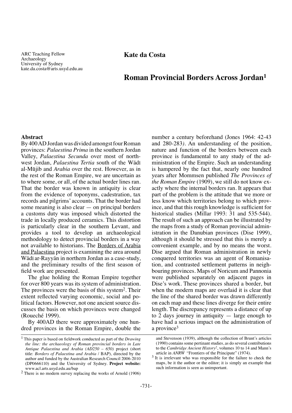 Roman Provincial Borders Across Jordan1