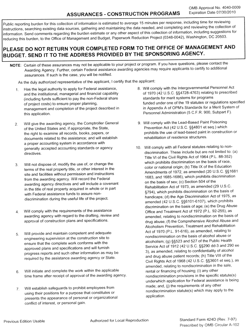 Application Part 3, Attachments