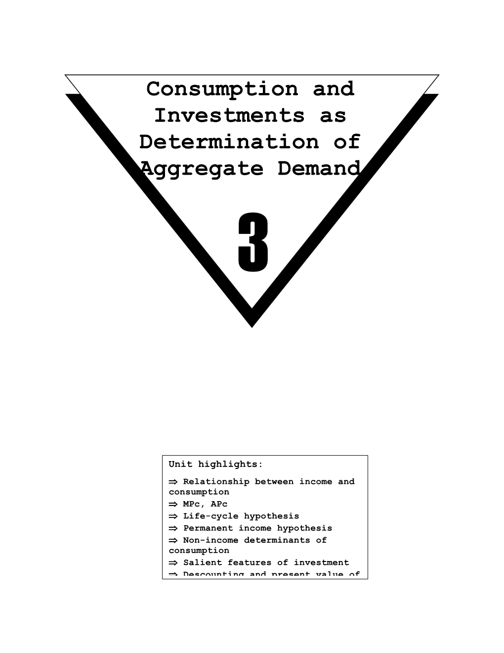 Consumption and Investments As Determination of Aggregate Demand