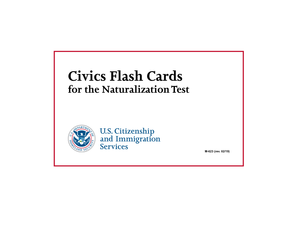 Civics Flash Cards for the Naturalization Test