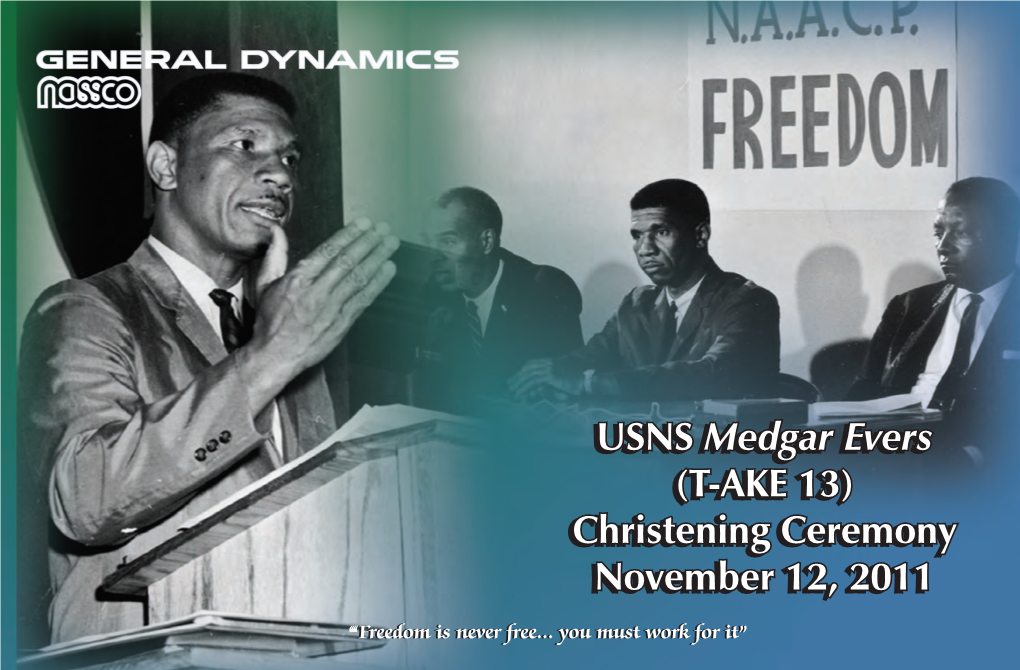 USNS Medgar Evers (T-AKE 13) Christening Ceremony Program Music Grand Pacific Band