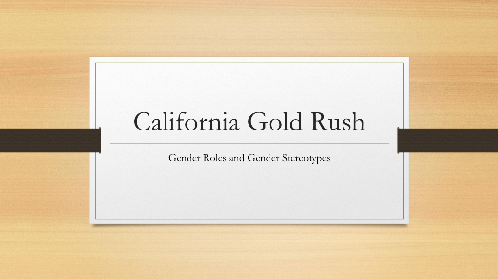 California Gold Rush