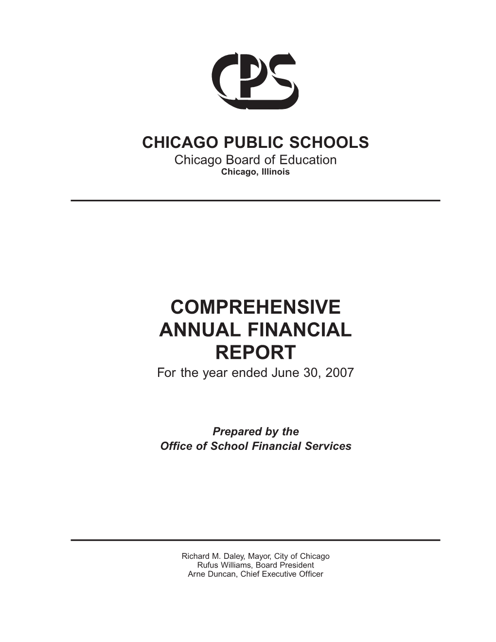 COMPREHENSIVE ANNUAL FINANCIAL REPORT for the Year Ended June 30, 2007