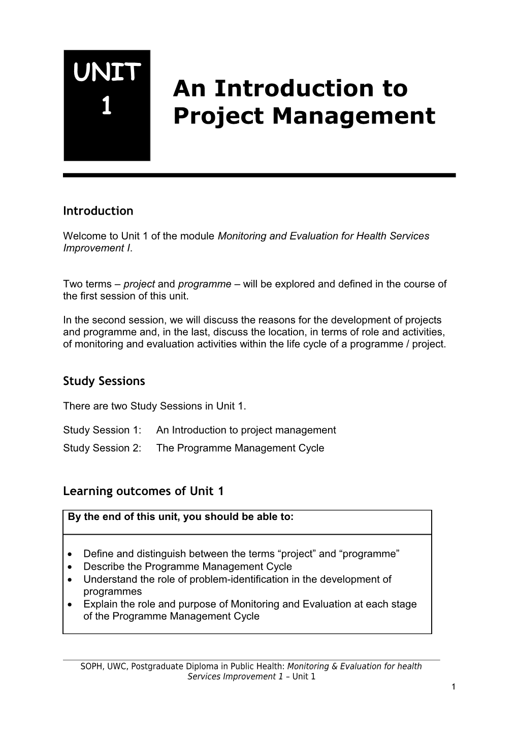 GUIDELINES FOR WRITERS (Soph POST-GRADUATE DIPLOMA MODULES) 12/07/02 Revised 31/03/03