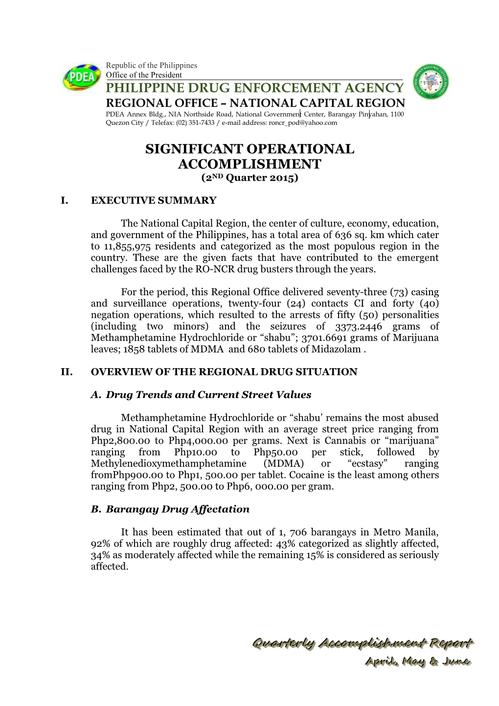 Significant Operational Accomplishment Philippine