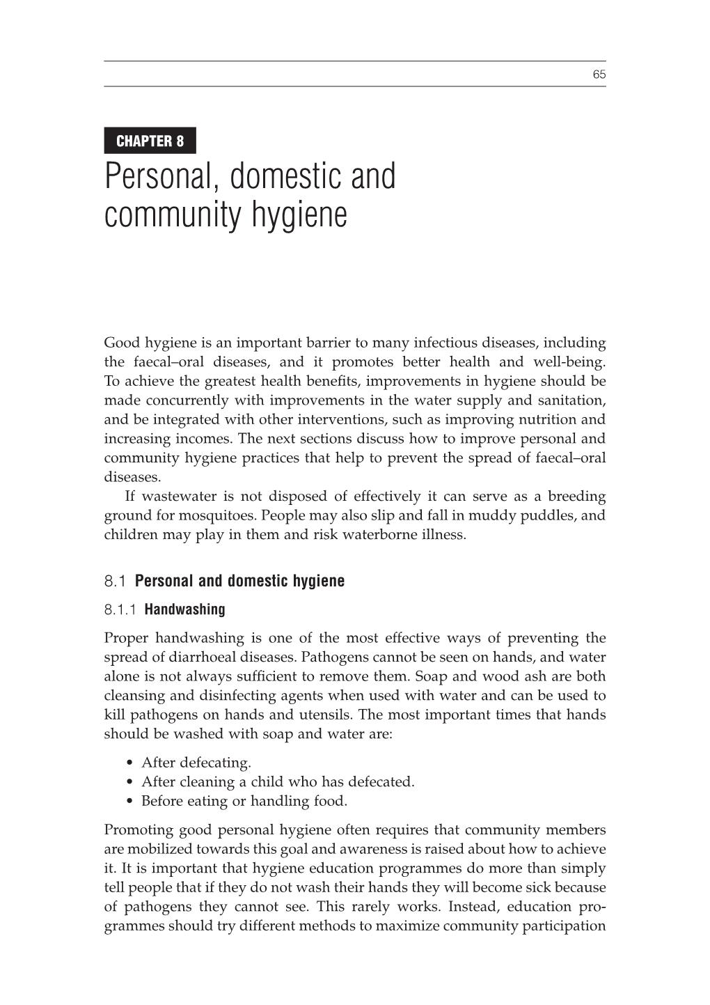 Personal, Domestic and Community Hygiene