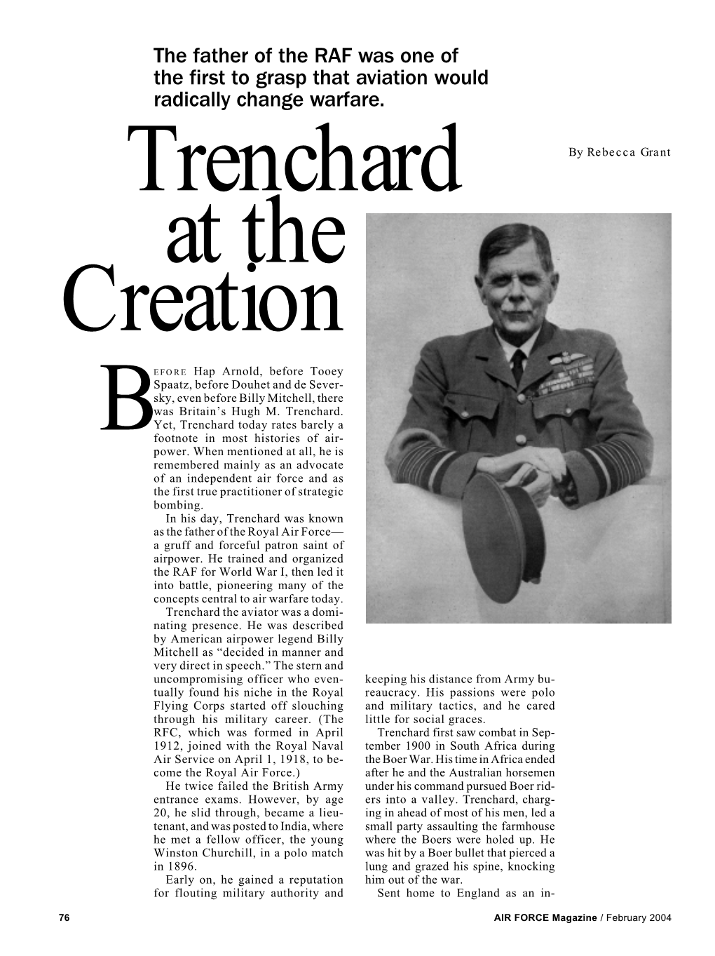 Trenchard at the Creation