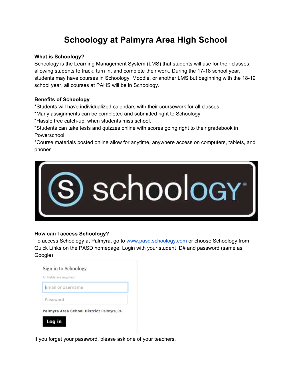 Schoology​ ​At​ ​Palmyra​ ​Area​ ​High​ ​School