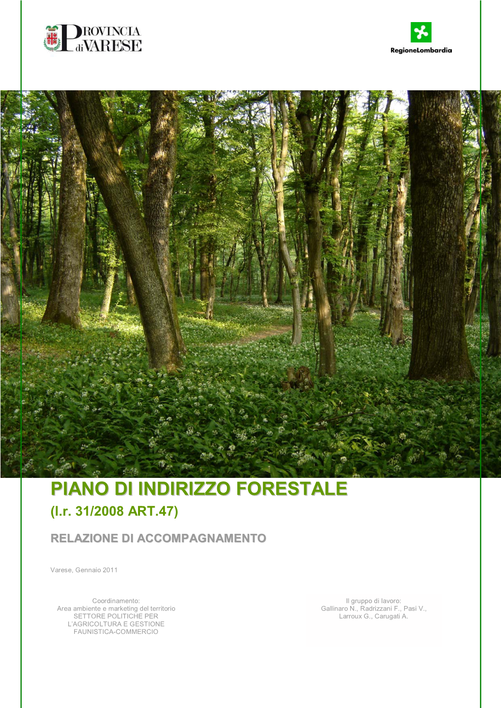 PIANO DI INDIRIZZO FORESTALE (L.R