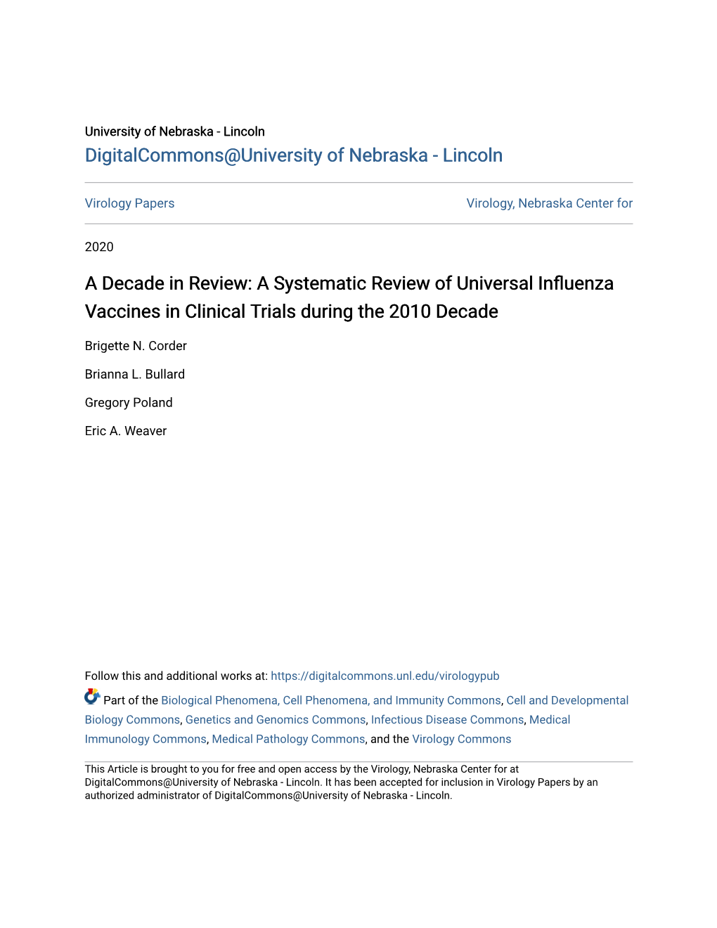 A Decade in Review: a Systematic Review of Universal Influenza Vaccines in Clinical Trials During the 2010 Decade