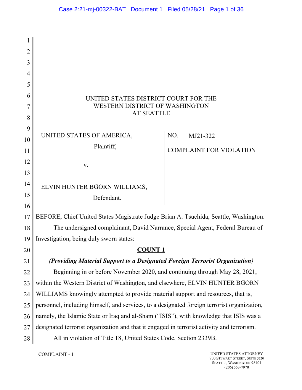 Case 2:21-Mj-00322-BAT Document 1 Filed 05/28/21 Page 1 of 36