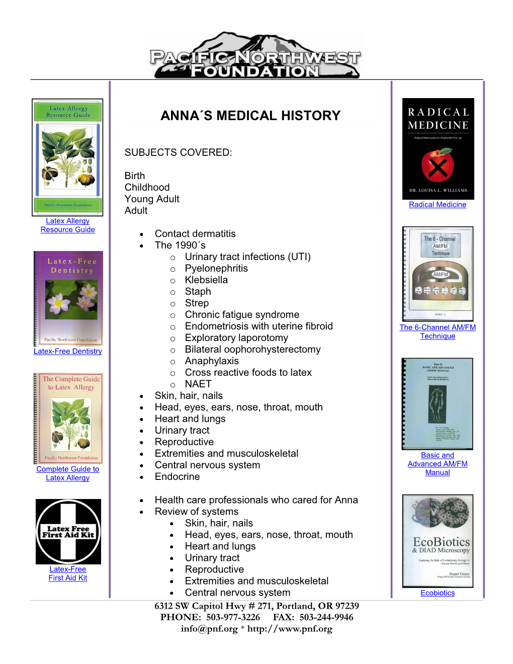 Anna´S Medical History