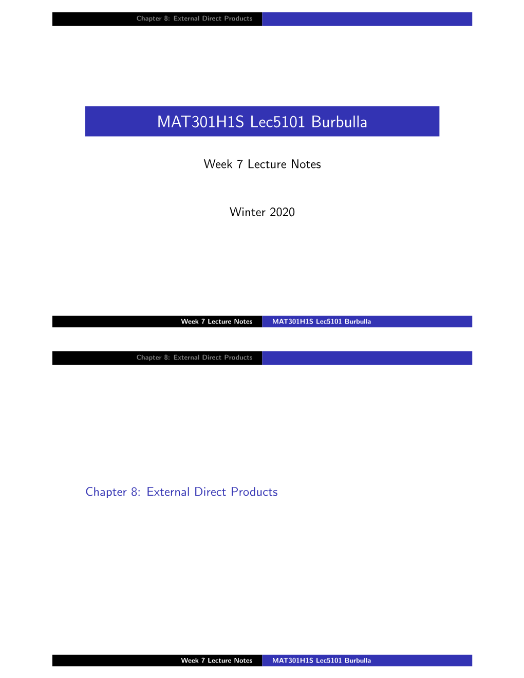 MAT301H1S Lec5101 Burbulla