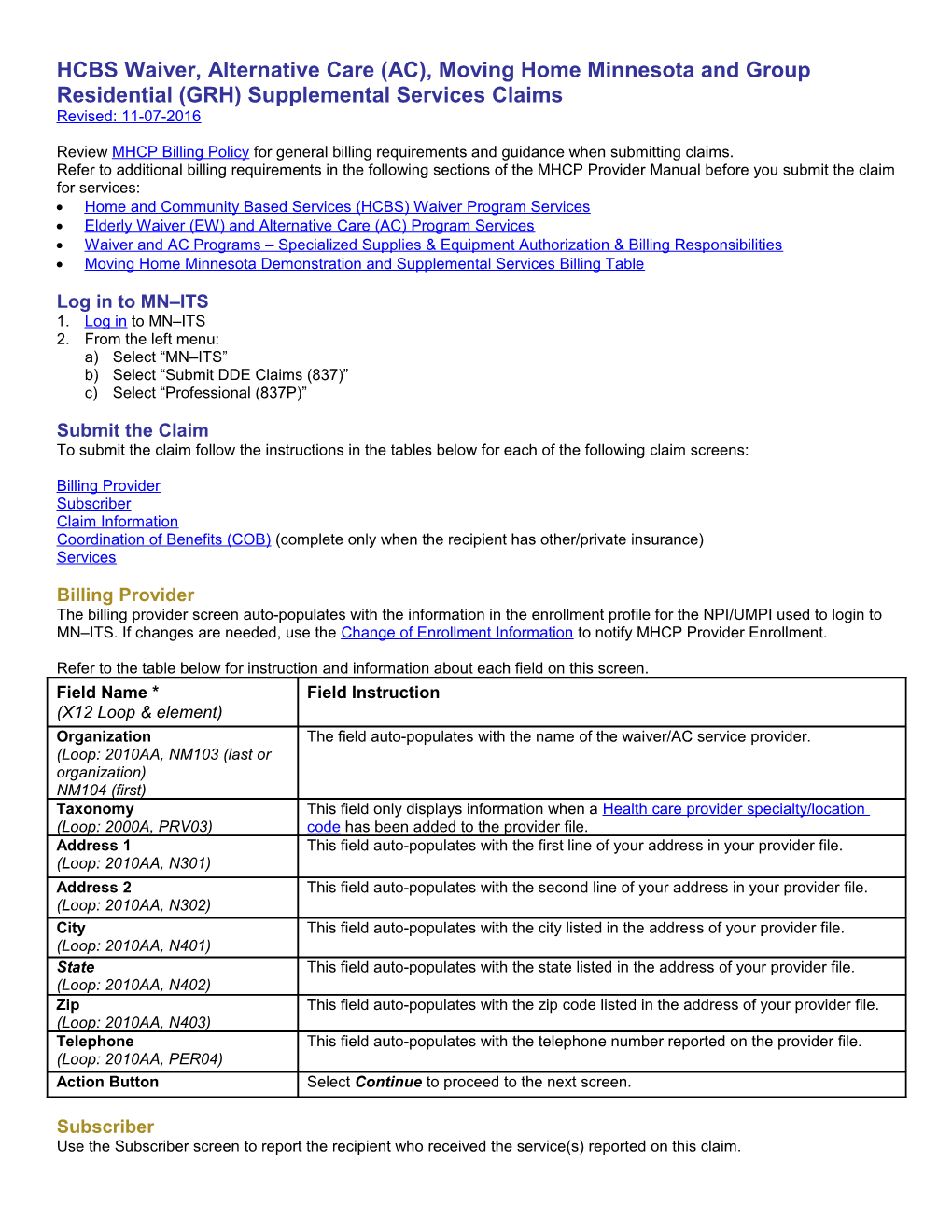 837P HCBS-Waiver-AC-MHM-GRH-Claims MNITS 040120