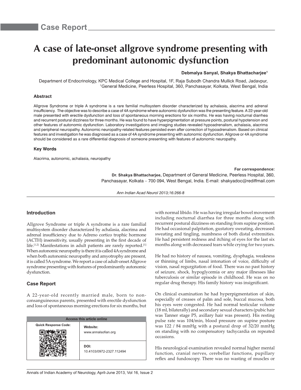 A Case of Late-Onset Allgrove Syndrome Presenting With