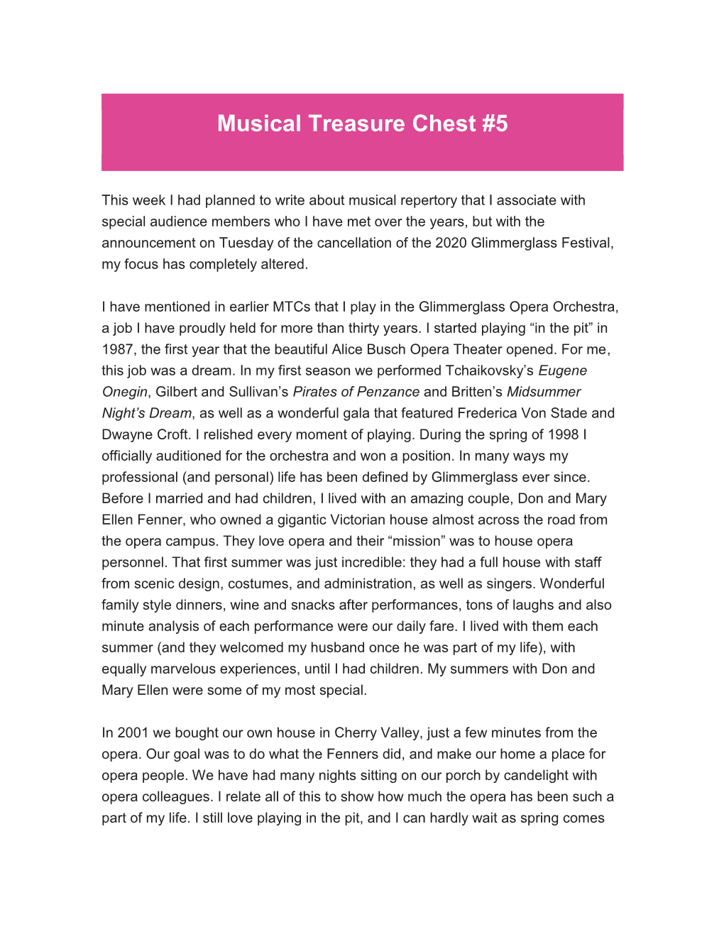 Musical Treasure Chest #5