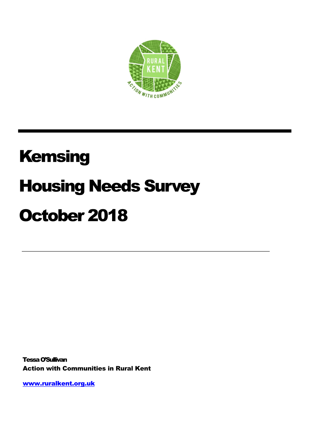 Kemsing Housing Needs Survey October 2018