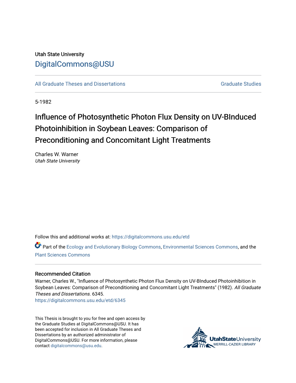Influence of Photosynthetic Photon Flux Density on UV-Binduced Photoinhibition in Soybean Leaves: Comparison of Preconditioning and Concomitant Light Treatments