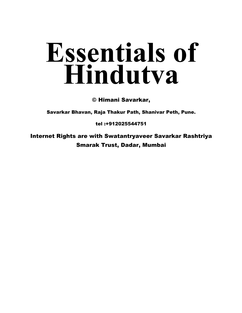 Hindutva Is Different from Hinduism