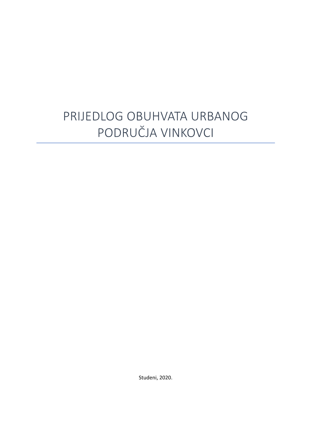 Prijedlog Obuhvata Urbanog Područja Vinkovci