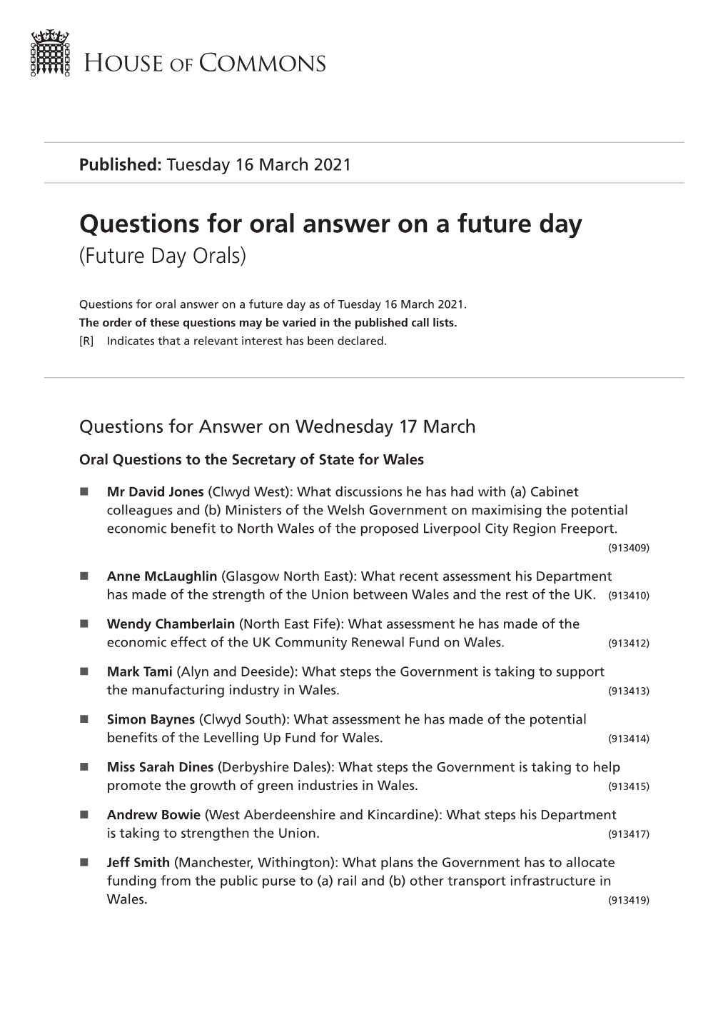 View Future Day Orals PDF File 0.11 MB