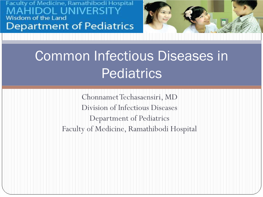 Common Infectious Diseases in Pediatrics