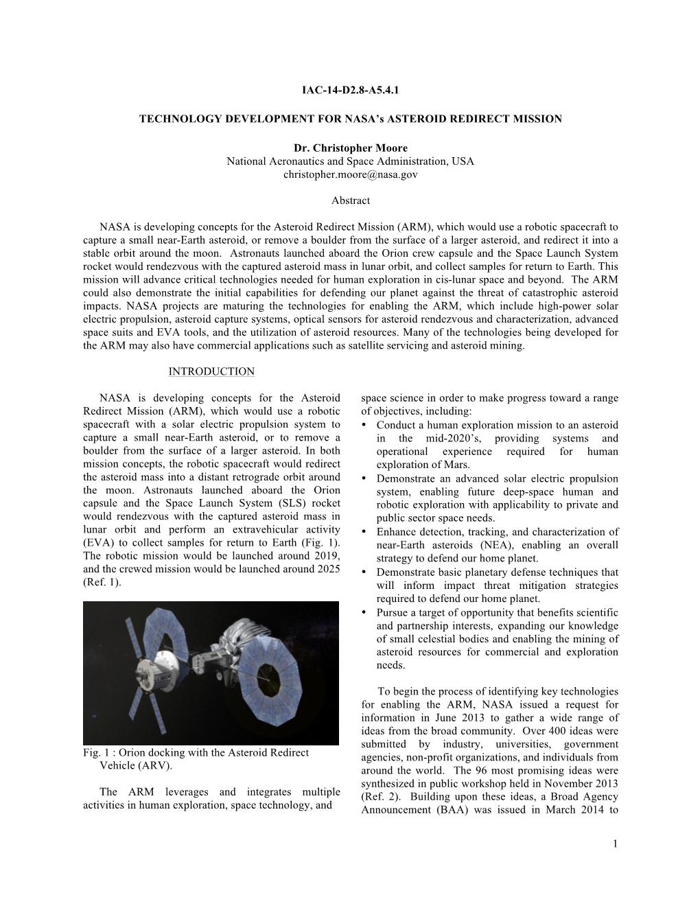 Technology Development for NASA's Asteroid Redirect Mission