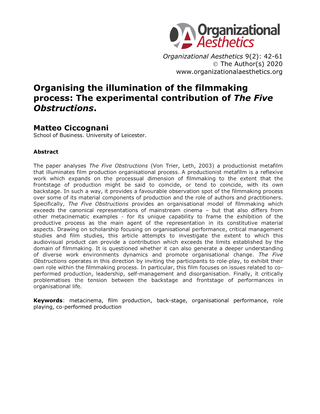 The Experimental Contribution of the Five Obstructions