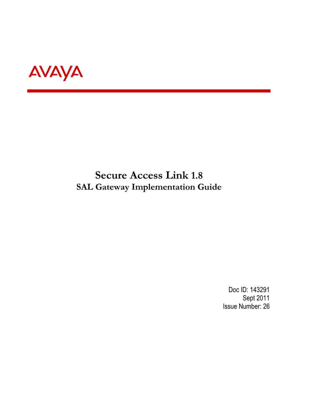 Secure Access Link 1.8 SAL Gateway Implementation Guide