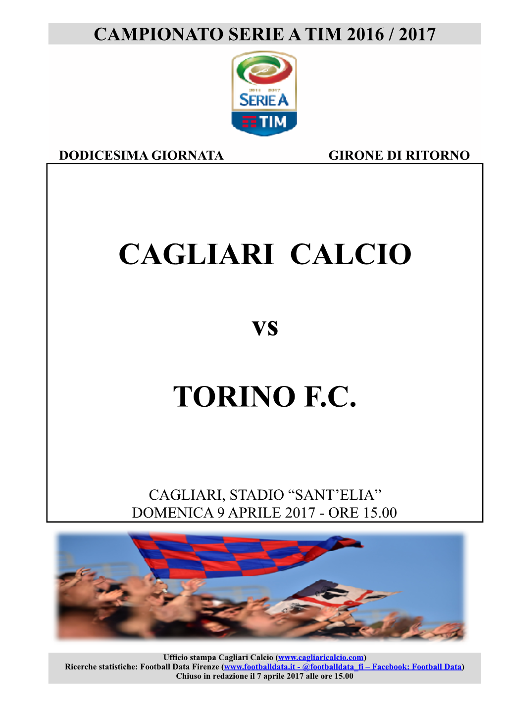 Tutto Su Cagliari-Torino