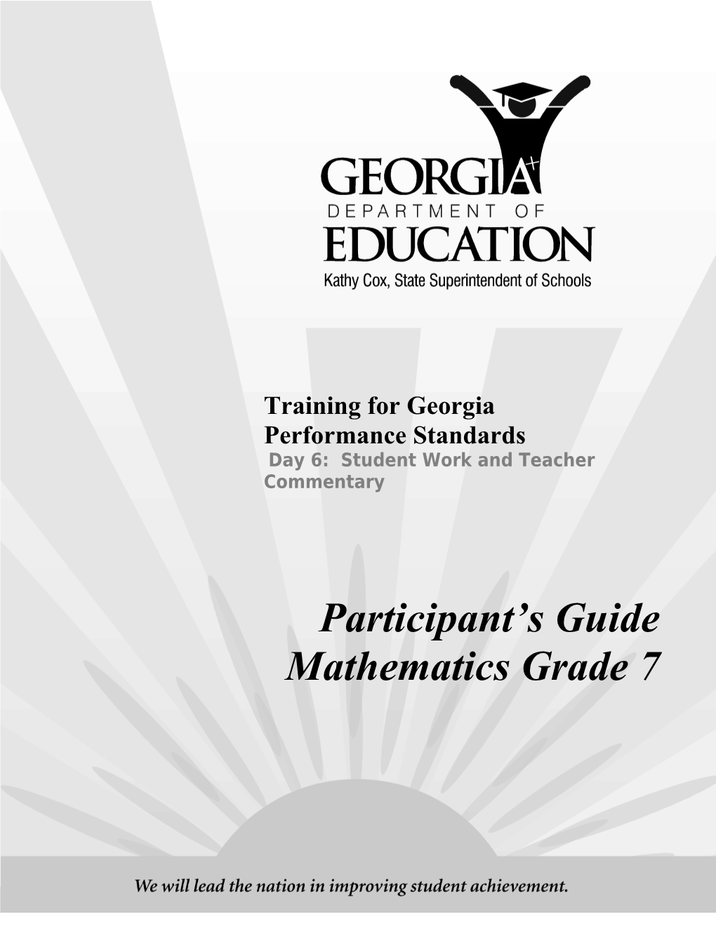 GPS Day 6 Mathematics Grade 7 Training Participant S Guide