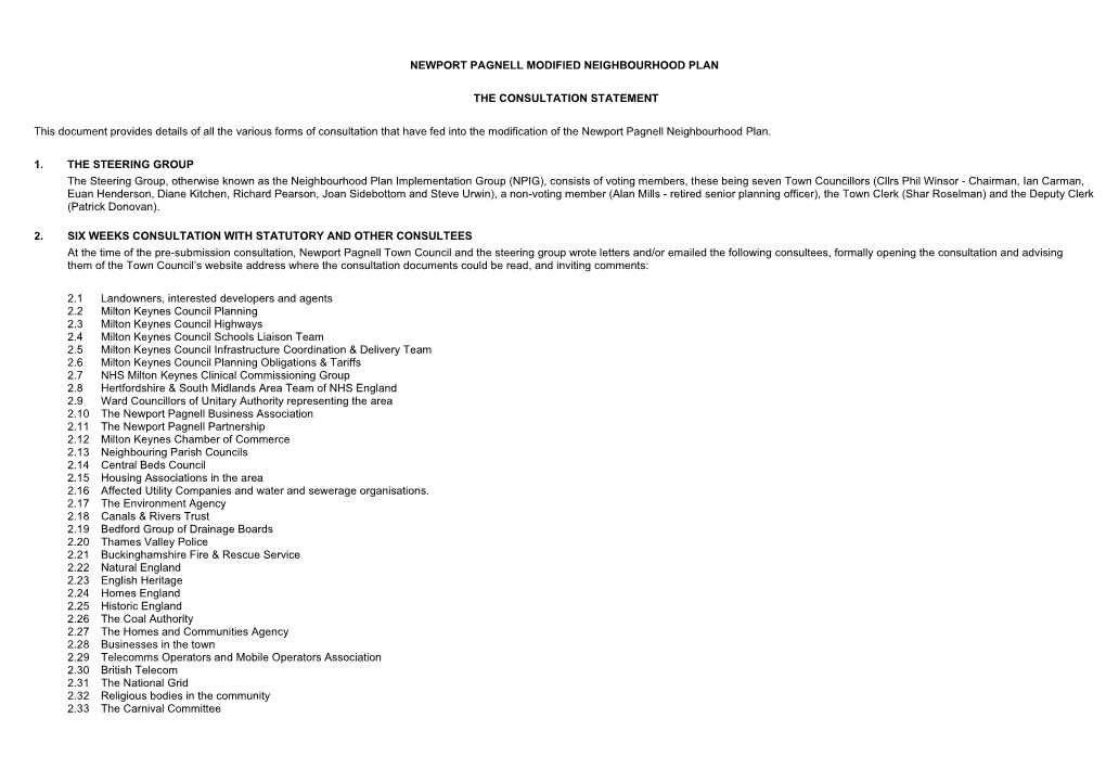 Newport Pagnell Modified Neighbourhood Plan The