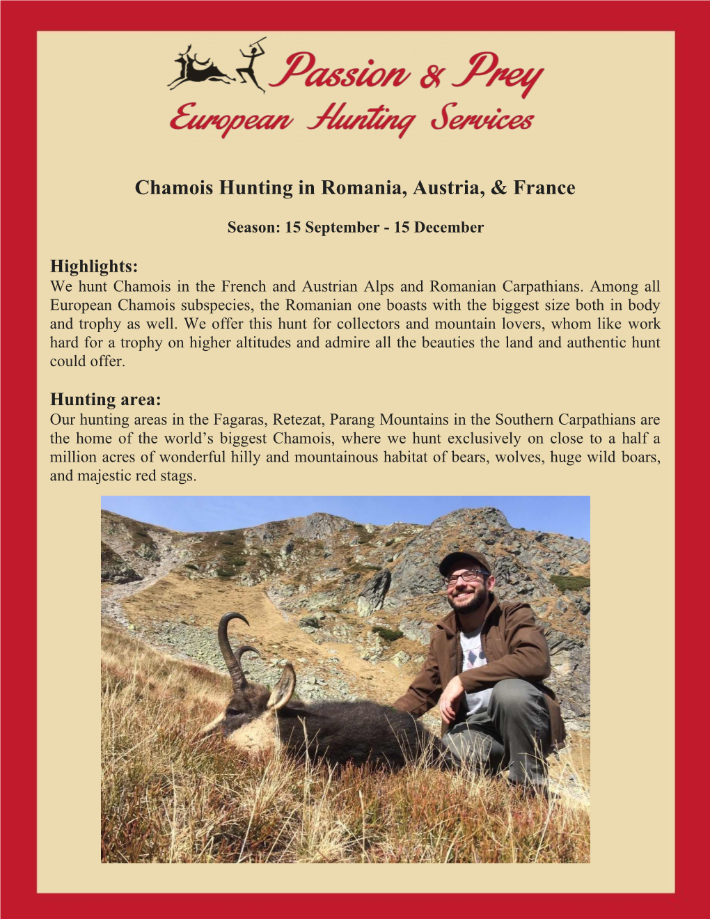 Chamois Hunting in Romania, Austria, & France