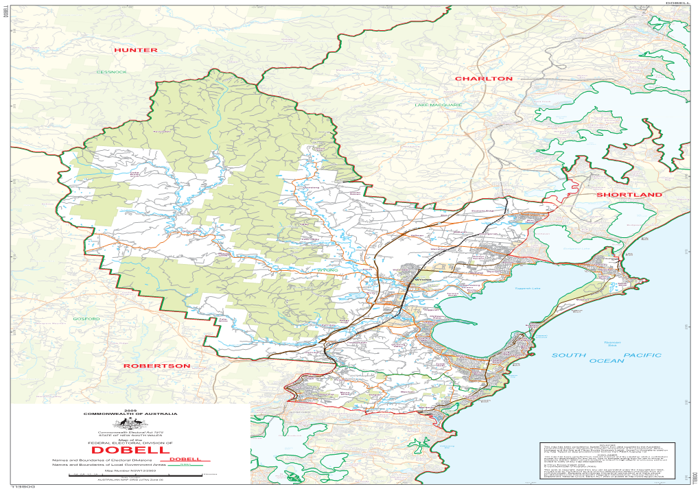 Map of the Division of Dobell