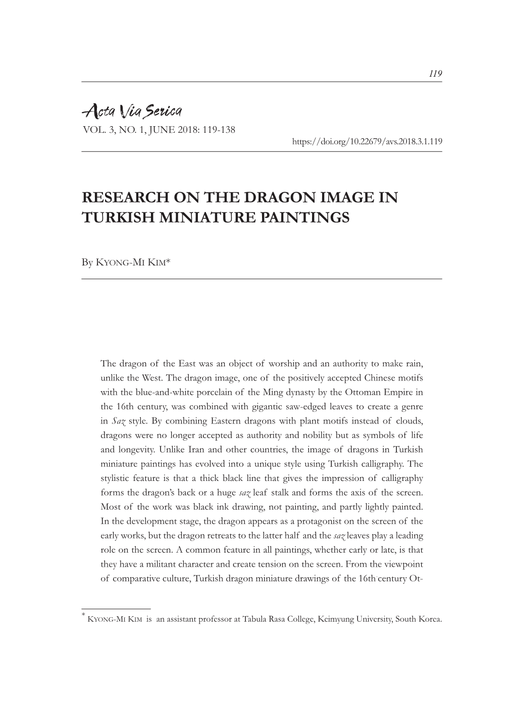 Research on the Dragon Image in Turkish Miniature Paintings