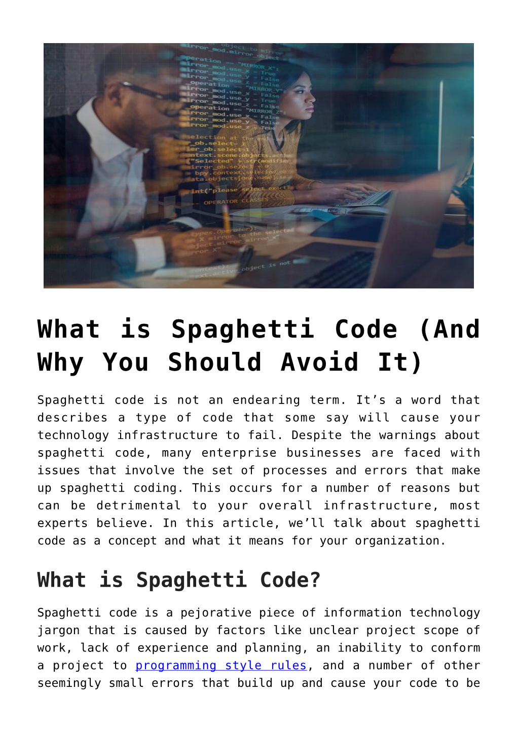 What Is Spaghetti Code (And Why You Should Avoid It)