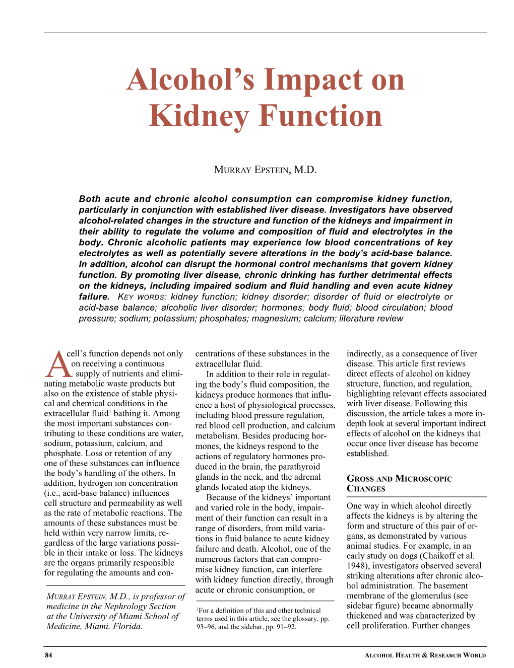 Alcohol's Impact on Kidney Function