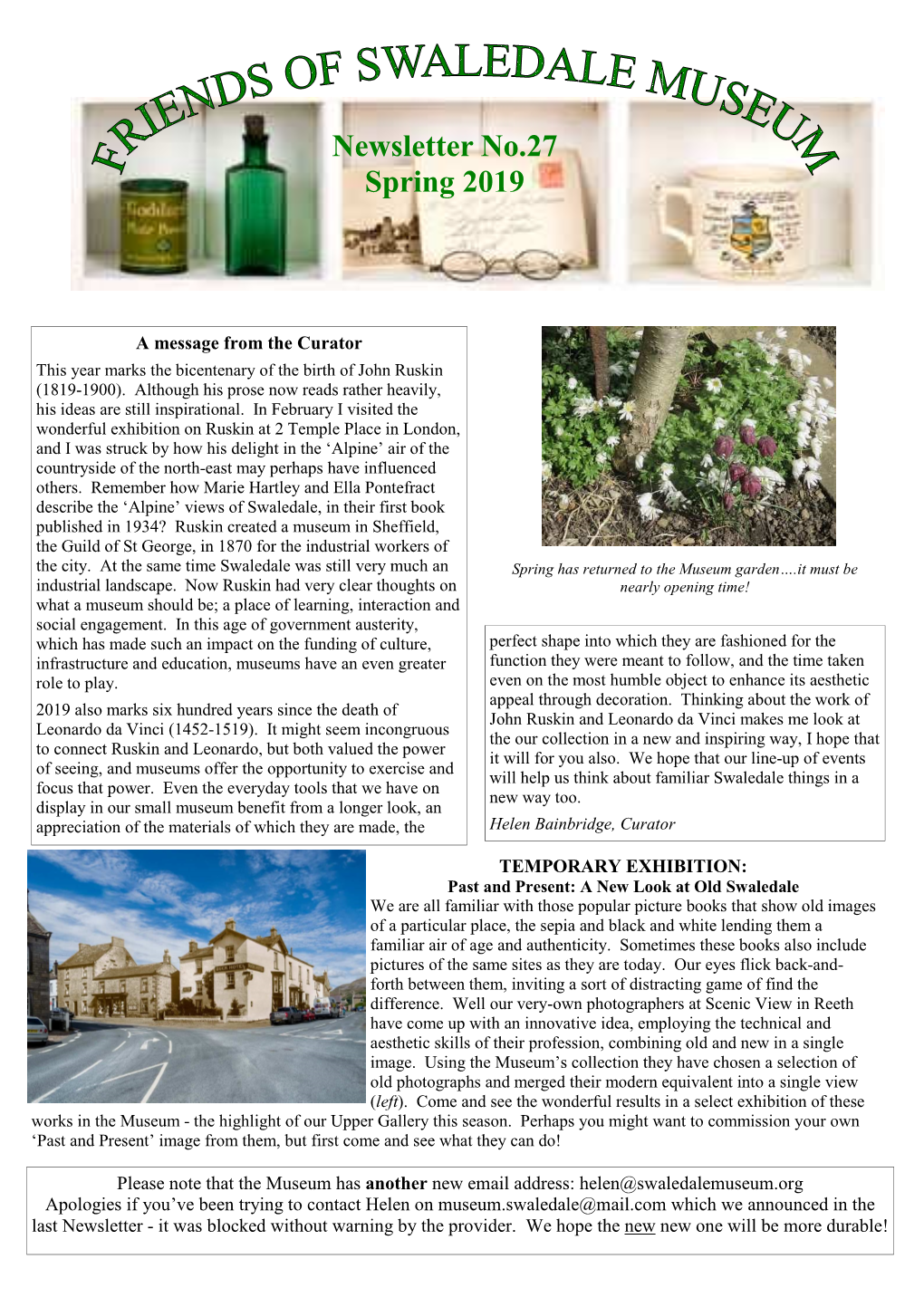 Swaledale Museum Newsletter 27 Spring 2019 Draft