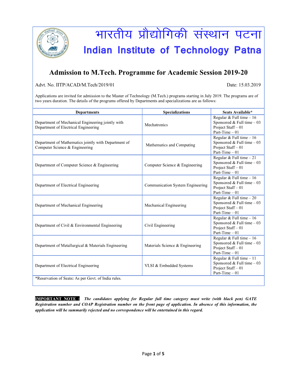 Indian Institute of Technology Patna