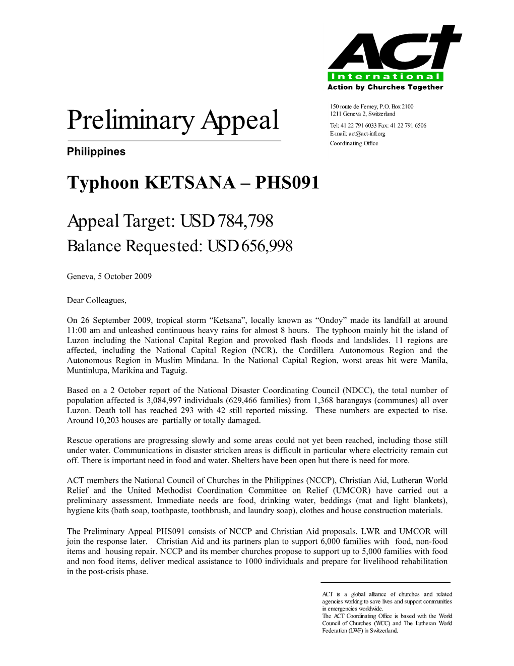 Typhoon KETSANA – PHS091