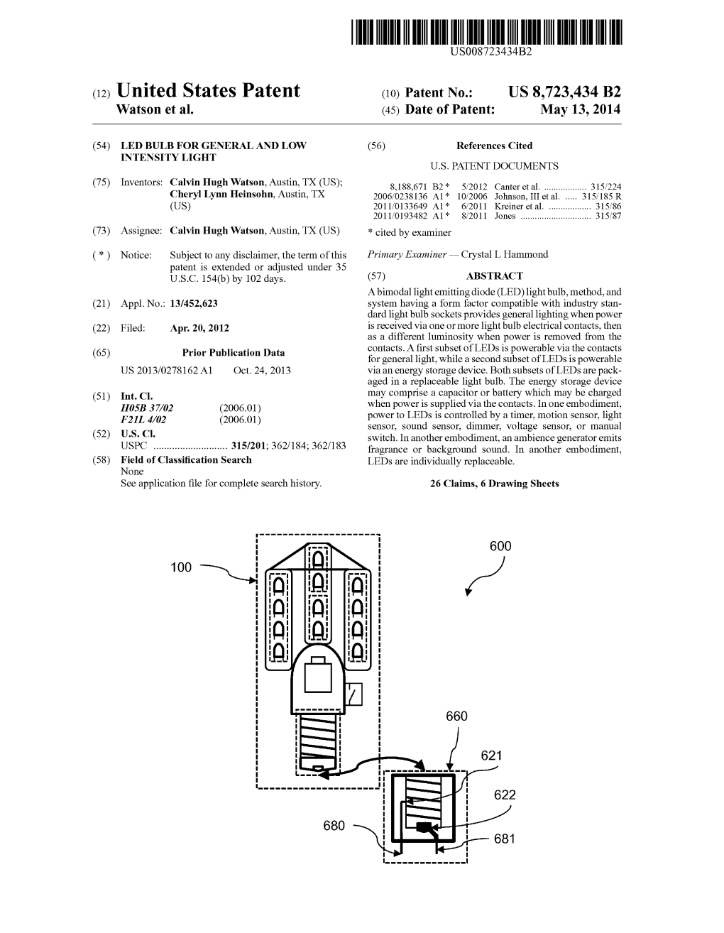(12) United States Patent (10) Patent No.: US 8,723,434 B2 Watson Et Al