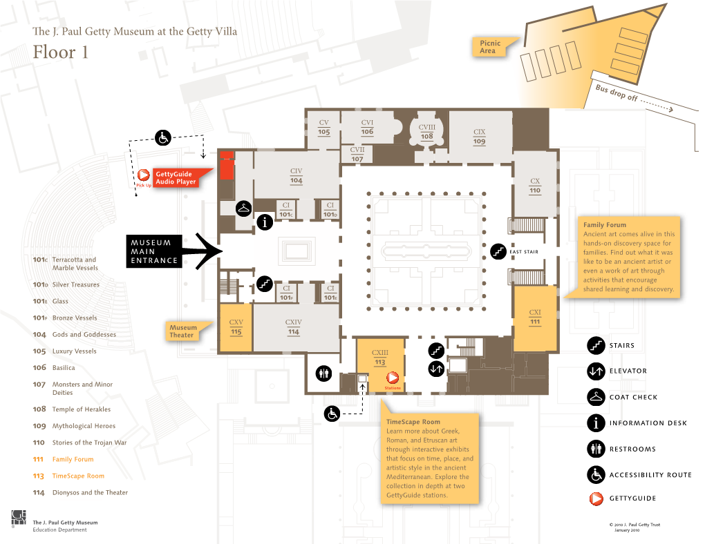 Map of Museum at Getty Villa (PDF–1