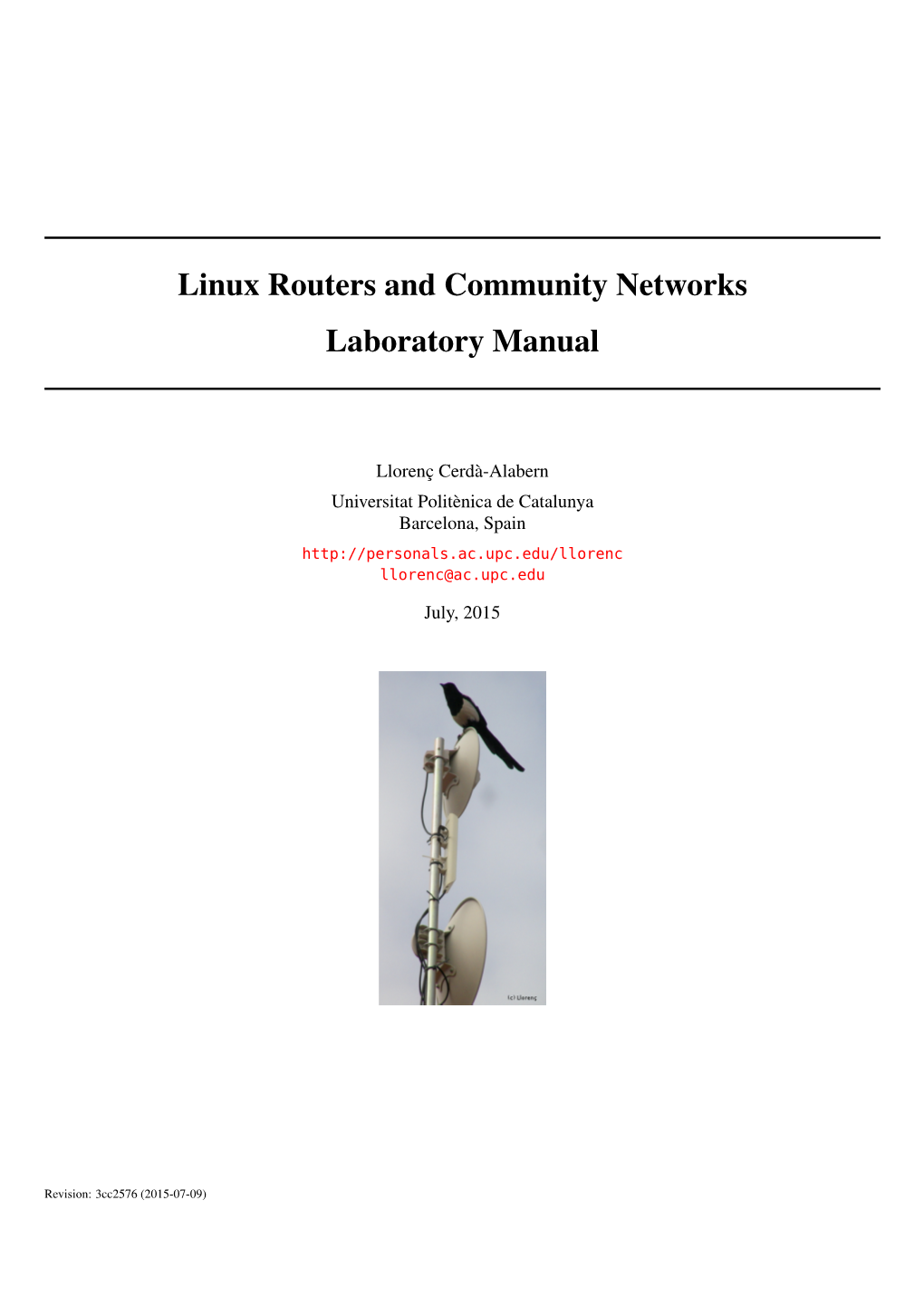 Linux Routers and Community Networks Laboratory Manual