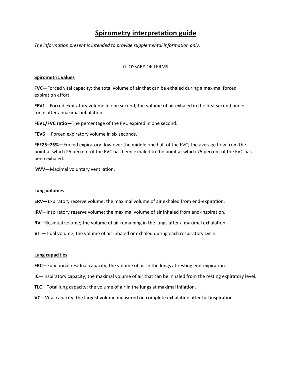 Spirometry Interpretation Guide