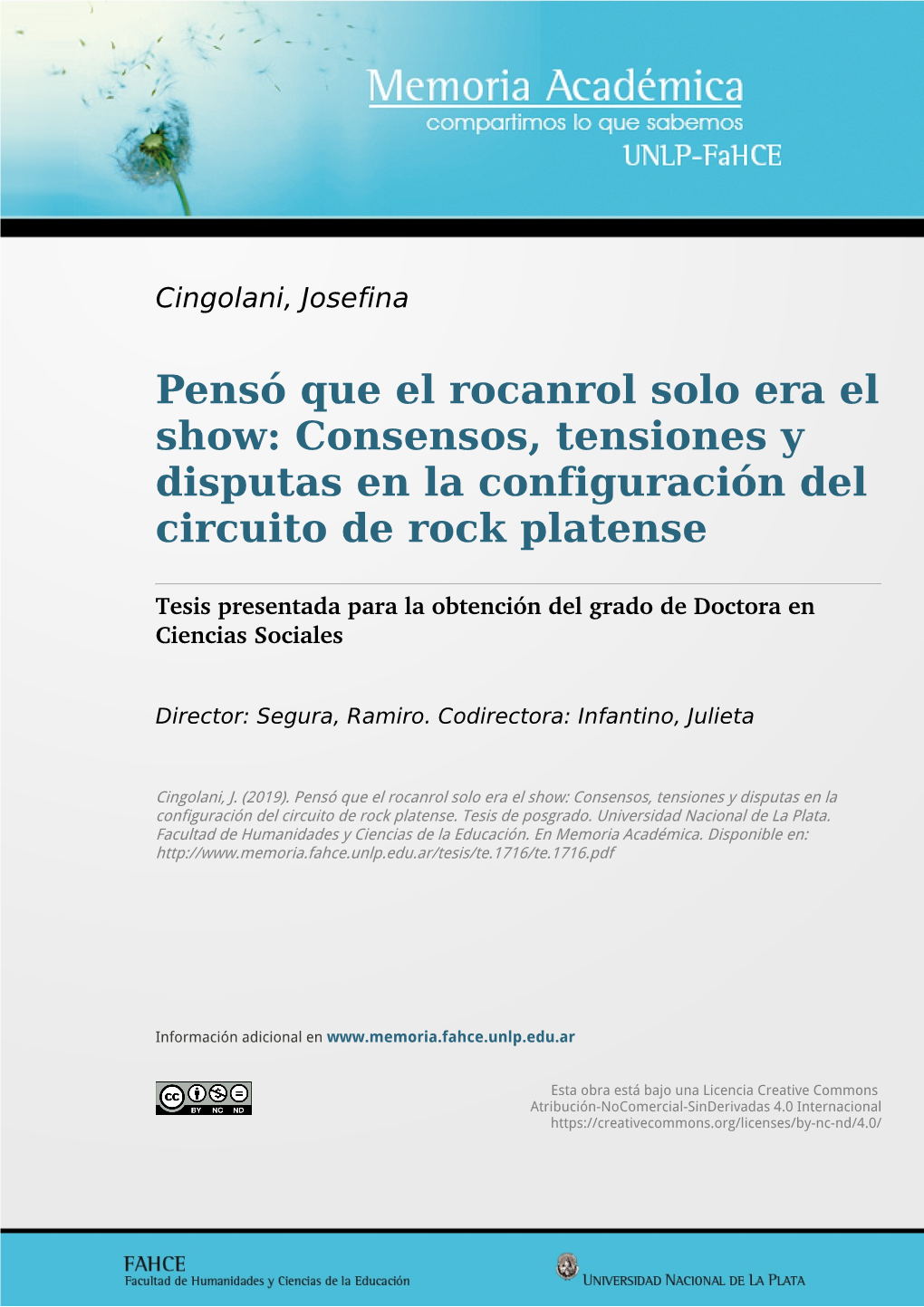 Consensos, Tensiones Y Disputas En La Configuración Del Circuito De Rock Platense