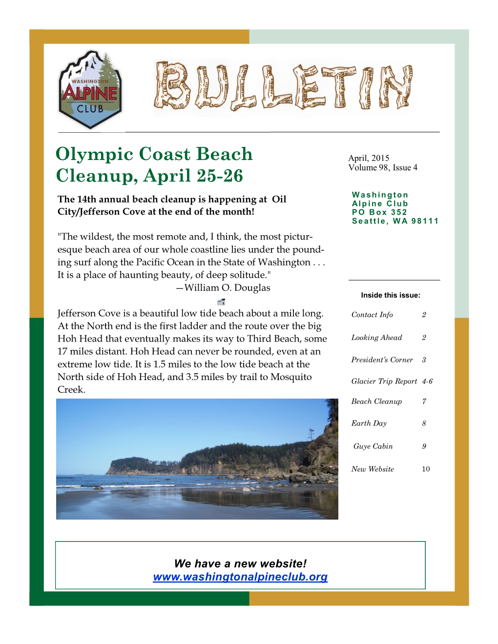 Olympic Coast Beach Cleanup, April 25-26