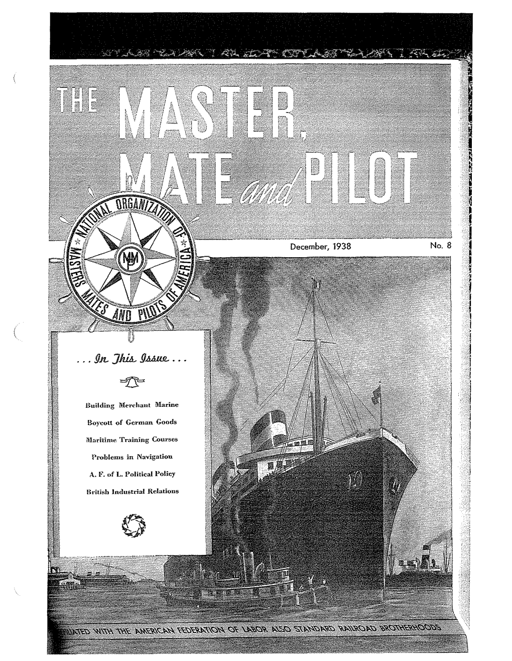 Master Mates and Pilots Magazine December, 1938