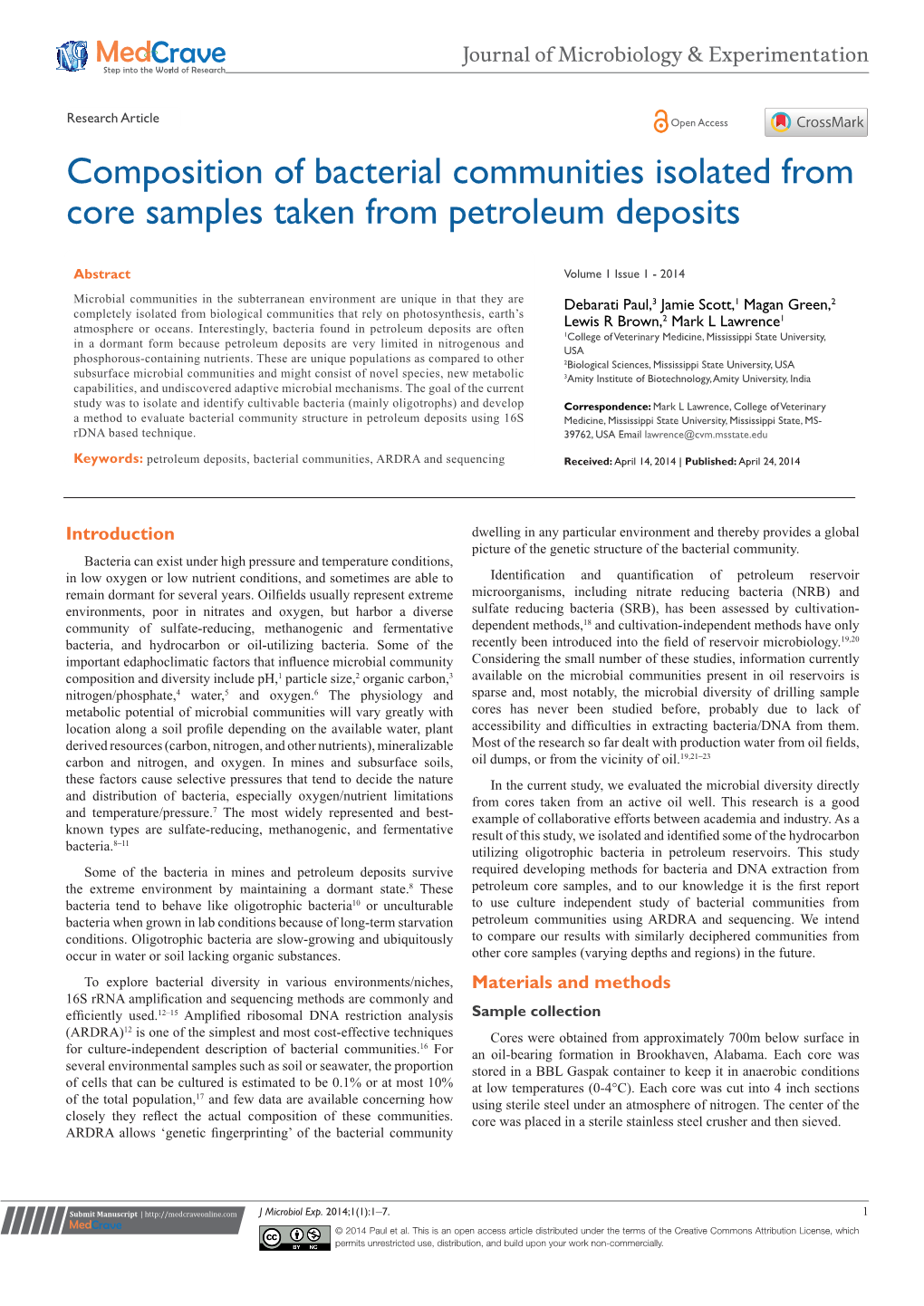 Composition of Bacterial Communities Isolated from Core Samples Taken from Petroleum Deposits