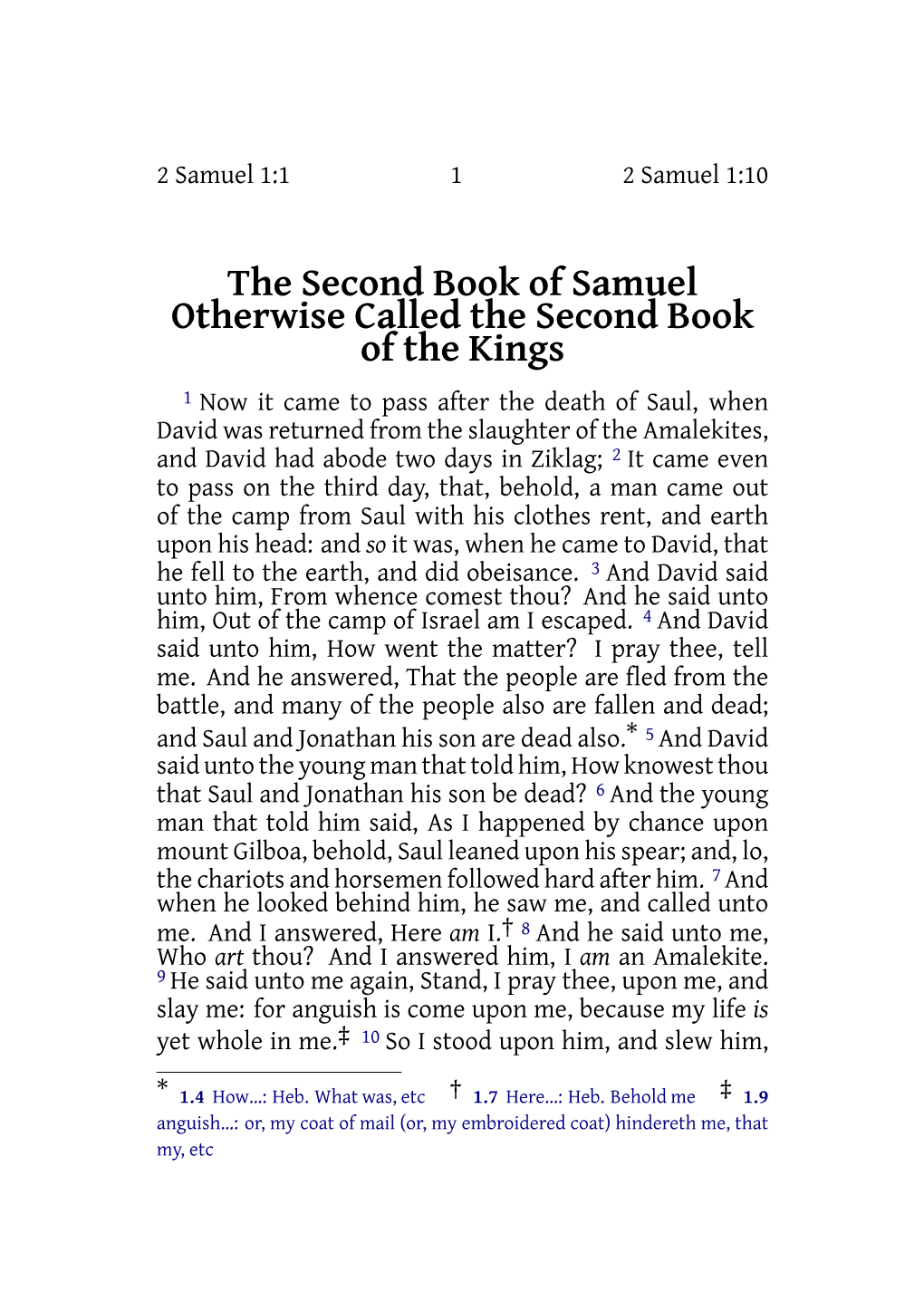 The Second Book of Samuel Otherwise Called the Second Book