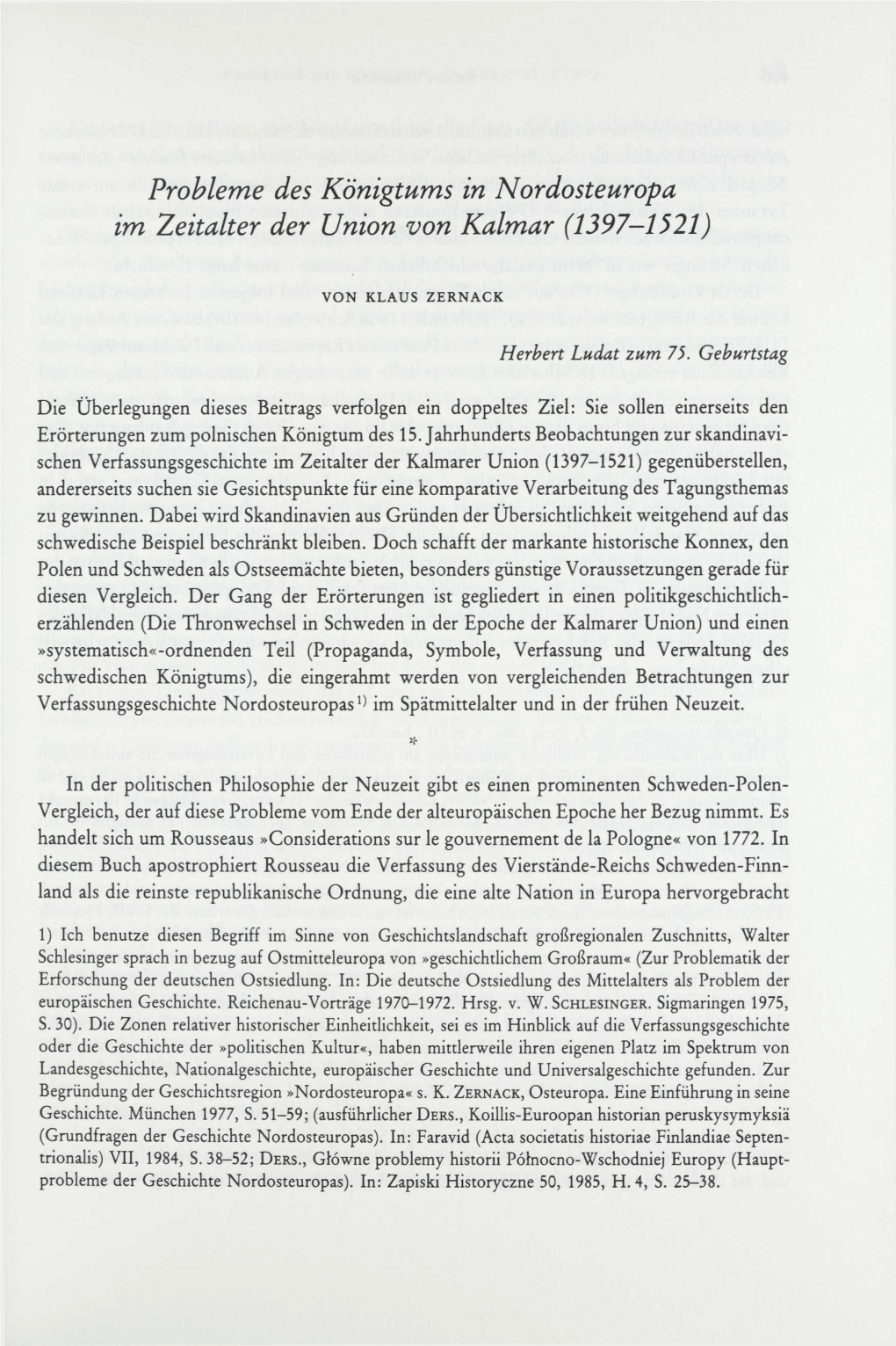 Probleme Des Königtums in Nordosteuropa Im Zeitalter Der Union Von Kalmar (1397-1521)